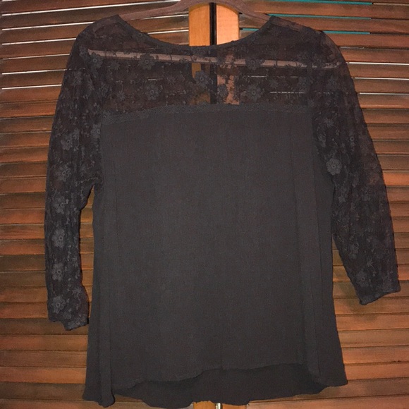 Maurices Tops - ☀️SALE☀️Black blouse with sheer lace Maurices Tops - ☀️SALE☀️Black blouse with sheer lace